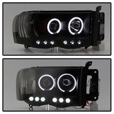 Imagem de Faróis de projetor Spyder 5078797 Dodge Ram 1500 02-05 / Ram 2500/3500 03-05 - CCFL Halo - LED (LEDs substituíveis) - fumê preto - alto H1 (incluídos) - baixo H1 (incluído)