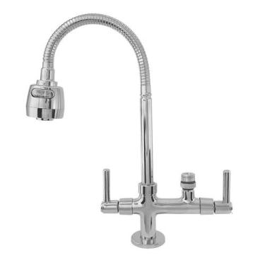 Imagem de 7143 C80 Torneira Gourmet Bica Móvel Bancada Pia Mesa Cozinha Tubo Fle