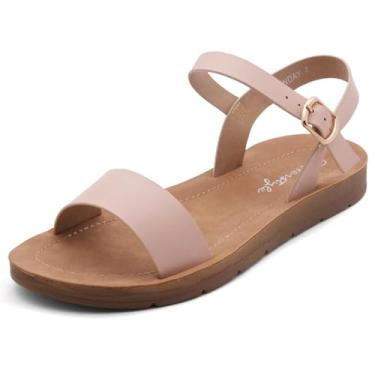 Imagem de Herstyle Monday sandália feminina aberta com tira no tornozelo e tira aberta, Nude., 7.5