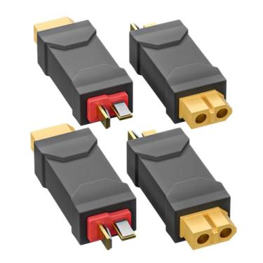 Imagem de Goupchn XT60 fêmea para plugue macho conector adaptador conversor sem fio 4 peças para carro RC avião lipo bateria ESC