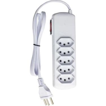 Imagem de Filtro de Linha SLIM 5 Tomadas Bivolt com Disjuntor Rearmável 0,8M Bra