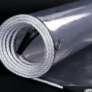 Imagem de Folha de plástico de lona transparente resistente com ilhós de metal, folha de cobertura de lona transparente PVC impermeável folha de chão tenda de lona dobrável 5 x 5 m 4 x 4 m (tamanho: 4 x 4 m)