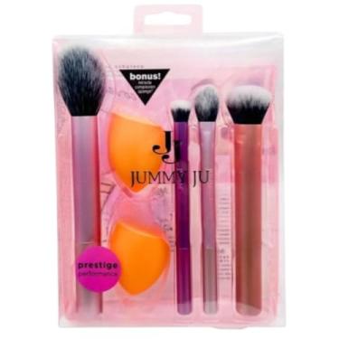 Imagem de Kit de Maquiagem com 4 Pincéis Profissionais + 2 Esponjas Alta Performance e Acabamento Impecável