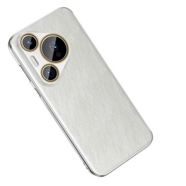 Imagem de LTLMYDAM Capa de proteção de lente para Huawei Pura 70 Ultra/70 Pro/70 Pro+/70, capa de telefone fina de couro leve e luxuosa, antiqueda, revestimento interno resistente a arranhões, prata, 70 Pro