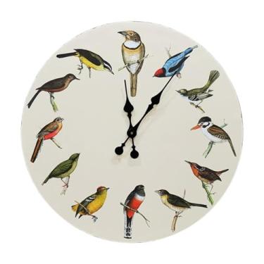 Imagem de XLWLLNJ Relógio de parede de pássaro Relógio pendurado Relógio minimalista, 12 Inch