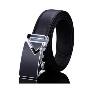 Imagem de Cinto Masculino de Couro Genuíno com Fivela Automática - Luxo Casual d
