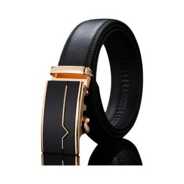 Imagem de Cinto Masculino de Couro Genuíno com Fivela Automática - Luxo Casual d
