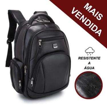 Imagem de Mochila De Couro Masculina Grande Semi Impermeável Trabalho - New Bag,