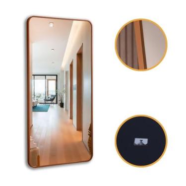 Imagem de Espelho Grande Retangular Decorativo Sala Quarto Banheiro Moldura 115x