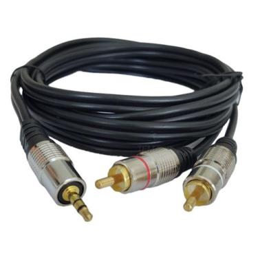 Imagem de Cabo p2 rca 2m estéreo auxiliar blindado premium - TEMTEC