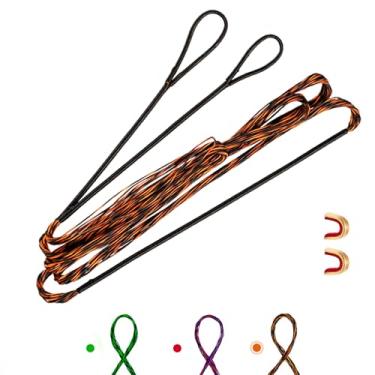 Imagem de Conjunto de cordas de arco Deerseeker Archery com 2 pontos de ancoragem de substituição de corda de arco recurvo Dacron 12, 14, 16 fios para tiro de arco longo tradicional 122-177 cm (marrom, 1 peça)