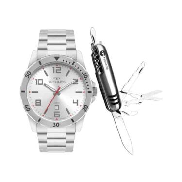 Imagem de Kit Relógio + Kit Manicure Technos Militar Prata Masculino 2115NCJ/K1K