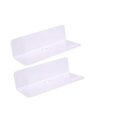 Imagem de Bothyi Prateleiras flutuantes de acrílico para decoração de casa, 23x9,5x6 cm, prateleiras de parede suspensas para banheiro, bonecos de ação, cozinha, Branco
