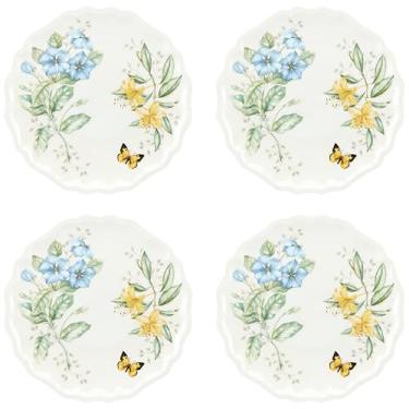 Imagem de Lenox 856373 Pratos de jantar de melamina Butterfly Meadow com 4 peças, material de melamina leve