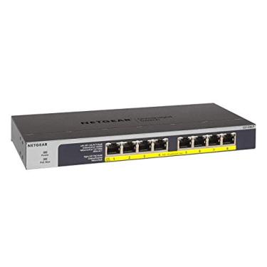 Imagem de Interruptor PoE não gerenciado Ethernet Gigabit de 8 portas Netgear (GS108LP) - com 8 PoE+ @ 60W atualizável, suporte de mesa/rack e proteção vitalícia limitada ProSAFE
