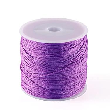 Imagem de Cheriswelry Fio De Nylon Roxo Para Contas, 100 M, 0,8 Mm, Nó Chinês, Rabo Rato, Rolo Linha Macramê, Fazer Joias, Materiais Embrulho Kumihimo, Artesanato Faça Você Mesmo