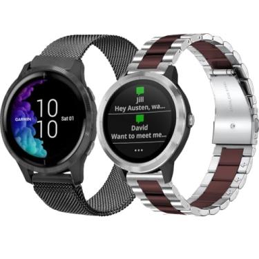 Imagem de Pulseiras de metal de 22 mm para Garmin Vivoactive 4/Venu 3/Venu 2 de 45 mm/Forerunner 265/965/255/955, pulseira de metal masculina Fossil Gen 5 Carlyle/Garrett/Gen 6 de 44 mm/Geração 5E de 44 mm