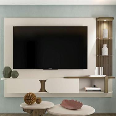 Imagem de Painel Tv 72 Pol 220cm Suspenso Reno Pinho/Off White A09 - Mpozenato, 