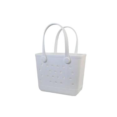 Imagem de Hixulam Pequena bolsa de borracha feminina - linda bolsa esportiva para viagens, dias na piscina, academia e uso diário, design leve e durável, Branco leite., Small, Sacola
