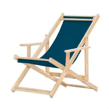 Imagem de Espreguiçadeira Dobrável para Piscina ou Varanda - Madeira Maciça, Com
