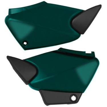 Imagem de Tampa Lateral Par Carenagem Cromo Forte Titan 2000 Até 2008, VERDE BOI