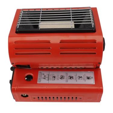 Imagem de Luocute Queimador de Aquecedor a Gás Portátil, Portátil 2 Em 1 Vermelho Butano LP Gás Aquecedor de Cerâmica, Fogão a e Churrasqueira Combustível Butano 1300W 90G H para Acampamento