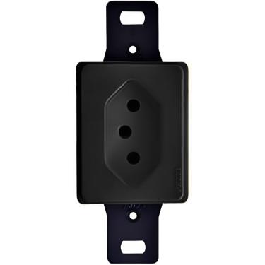 Imagem de Conj Emb S/Placa P/Condulete 2P+T NBR14136 Preto 3mod - Pezzi 10A Ref.10056-2