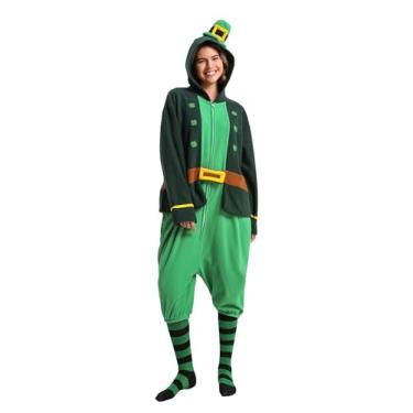 Imagem de LONULAIN Fantasia unissex para adultos do Dia de São Patrício, para homens e mulheres, duende verde, cosplay, Leprechaun verde, XX-Large