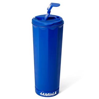 Imagem de Ahape Copo de 590 ml com chifre - o copo perfeito para fãs de esportes - Garrafa de água reutilizável ideal para torcer no dia de jogo, tailgating, celebração. (azul)