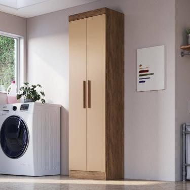 Imagem de Armário Multiuso De Lavanderia 2 Portas Multimóveis Cr35264 Castanho-nude