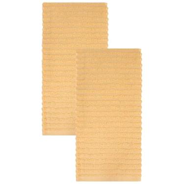 Imagem de Ritz Coleção Royale 100% algodão felpudo penteado, altamente absorvente, conjunto de toalhas de cozinha grandes, 71 x 45 cm, pacote com 2, sólido, canudo