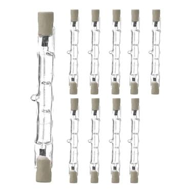 Imagem de Whtkoph 10 Lâmpadas Halógenas R7S, ângulo de Feixe de 360°, Lâmpada Dupla, Lâmpada Refletora para Loja, Casa, J118 100W, Tamanho real