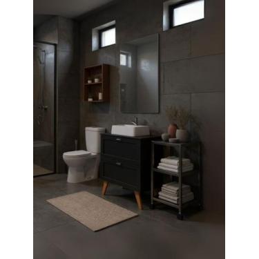 Imagem de Gabinete para Banheiro com Tampo Cuba e Espelho 60cm Retro Mdf Grafite