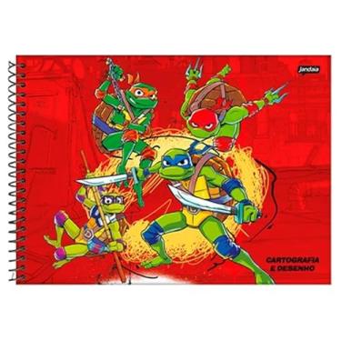 Imagem de CADERNO ESPIRAL 275X200MM CD CART 80FLS TARTARUGAS NINJA
