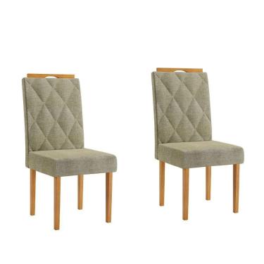 Imagem de Conjunto 2 Cadeiras Diamante Jcm Movelaria Cinamomo Linho Bege