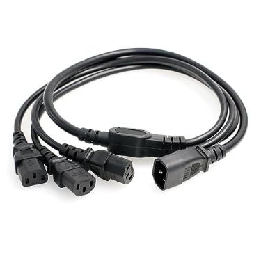 Imagem de HangTon Cabo divisor de energia UPS PDU para computador PC servidor IEC320 C14 para 3 x C13 10A 250V cabo adaptador de extensão 1 m