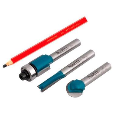 Imagem de Kit Jogo de Fresas para Tupia com 3 Peças D-16461 Makita e Lápis