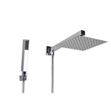 Imagem de Ducha Inox 20x20 cm com Desviador e Chuveirinho de Mão em ABS - AMG Me