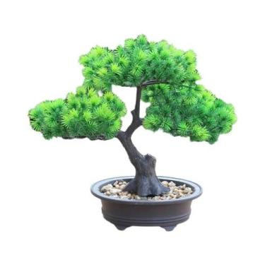Imagem de Árvore Artificial De Pinho Bonsai, Planta Verde Zen, Vaso De Flores Si