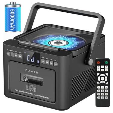 Imagem de Leitor de CD Boombox Cassette Bluetooth 5.1 Sunoony 5000mAh