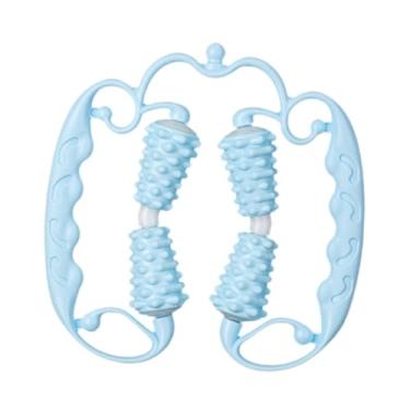 Imagem de Generic Rolo de massagem muscular portátil para celulite, rolo de massagem fáscia com 4 rodas para panturrilhas, musculação, mulheres e homens, exercícios, Azul