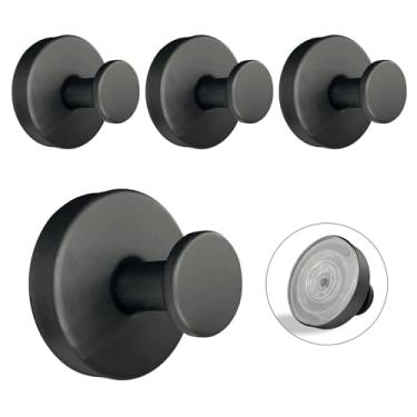 Imagem de Welsa Ganchos de ventosa para chuveiro - aço inoxidável, sucção forte, sem broca, cabide removível - parede de azulejo para banheiro, cozinha, porta de vidro, roupão de pendurar com gancho espelhado