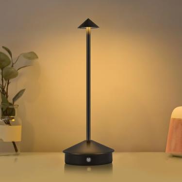 Imagem de Gavzrt Luminária de Mesa, 1800 mAh Lâmpada de Mesa Sensível ao Toque Operada por Bateria, Toque Candeeiro de Mesa Luz Noturna, Luminária Sem Fio, Luminária Portátil