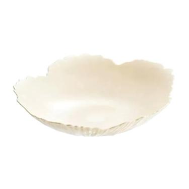 Imagem de Generic Tigela de frutas decorativa em formato de pétala, suporte para vegetais, prato, mesa, lanche, bolo, bandeja para servir, balcão de cozinha, cebola, Creme