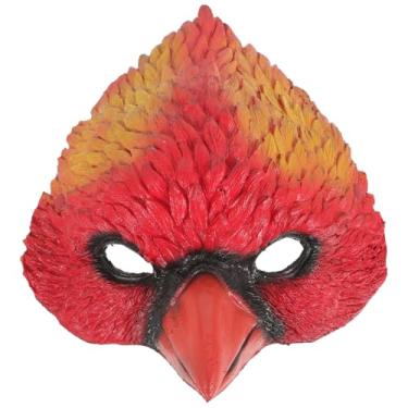 Imagem de jojofuny Máscaras De Pássaro Vermelho, Máscara Águia Com Meia Face: Animal Pu Para Cosplay, Acessórios Festa Halloween, Drama