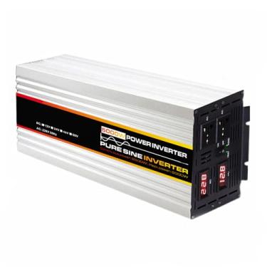 Imagem de Inversores de carros de 5000W, inversor de potência de fase de onda senoida pura DC 12V/24V/48V/60V para CA 110V/220V Converter com 2 lojas AC e tela LCD,60V TO 110V