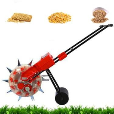 Imagem de 8 mouths,Semeadora portátil de bico único, semeadora de tambor de 6 bicos de mão empurrada para parque de tambor adequada para áreas montanhosas, montanhosas, pomar, água e propensas à seca
