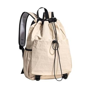 Imagem de Generic Mochila com cordão, mochila para badminton, profissional para raquete de tênis, bolsa para transporte de raquetes para academia de pickleball e, Bege