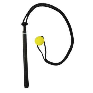 Imagem de Baoblaze Treinamento de swing de corda de golfe, equipamento de prática de velocidade de golfe para velocidade, força, link, jogadores de golfe, Black Yellow B