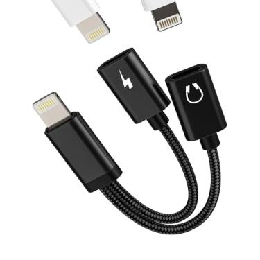 Imagem de Adaptador de fone de ouvido Dual Lightning Dongle para iPhone (2 em 1) para Apple MFI Certified Charger AUX Cable Audio Charge Splitter Conversor de música para iPad Air 11 12 13 14 Pro Max Mini 7 8